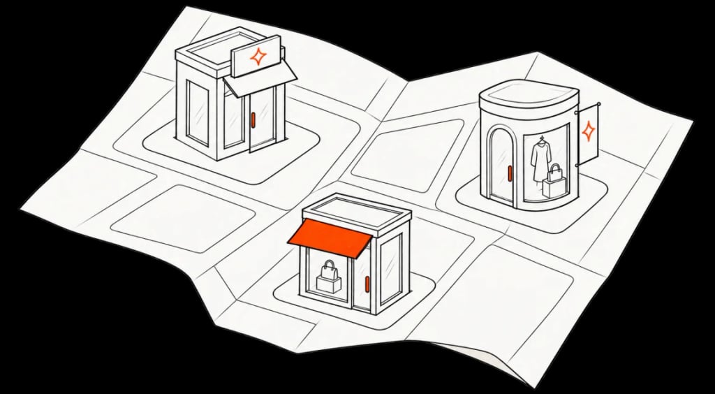 Illustrated Storefront shopping districts