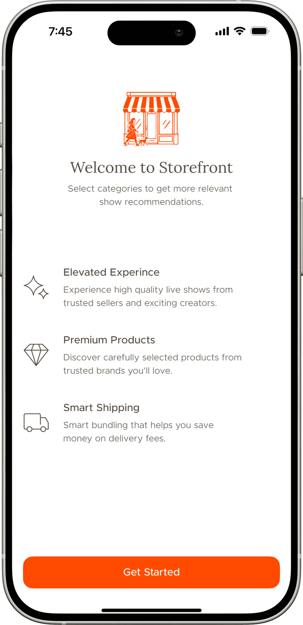 Seller application screen